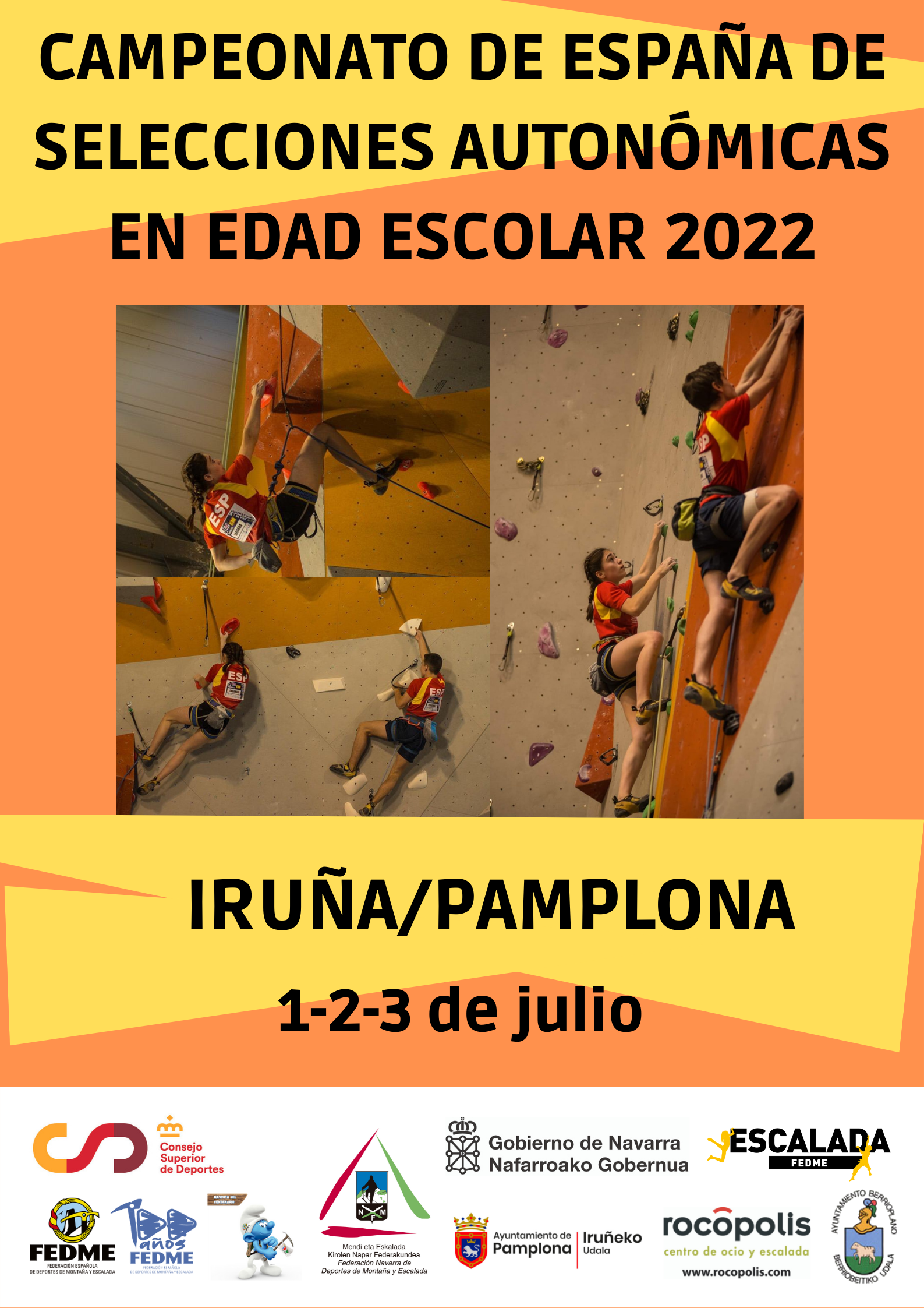 CAMPEONATO DE ESPA&Ntilde;A DE ESCALADA DE SELECCIONES AUTONOMICAS EN EDAD ESCOLAR  1,2,3 JULIO 2022